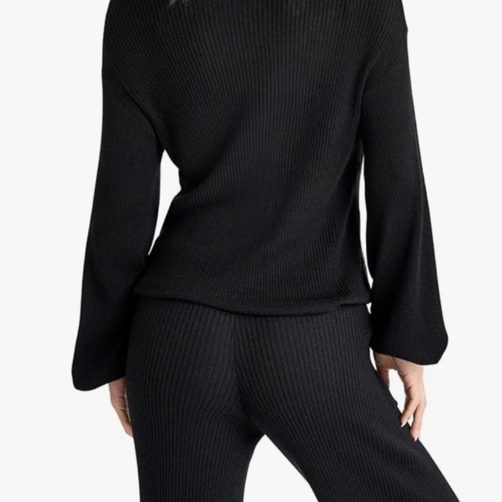 Splendid Georgie Ribbed Wide Leg Crop Sweater Pants NWT - Picture 12 of 16